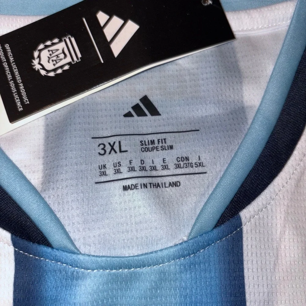 adidas Argentina 2026 Home Jersey Messi  White Blue World Cup No Patch Mens 3XL